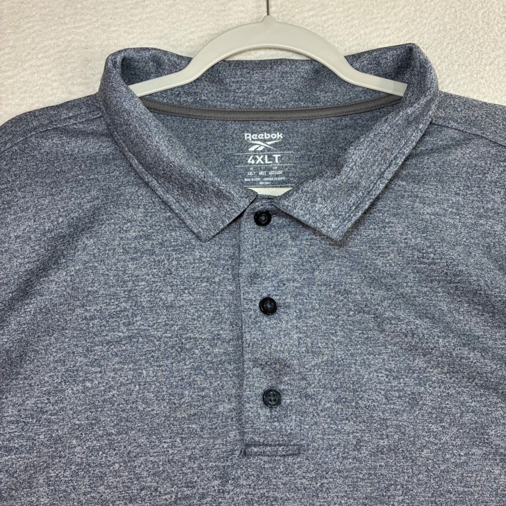 Reebok Performance Golf Polo Shirt Men 4XLT Gray Stretch Tall Summer Preppy